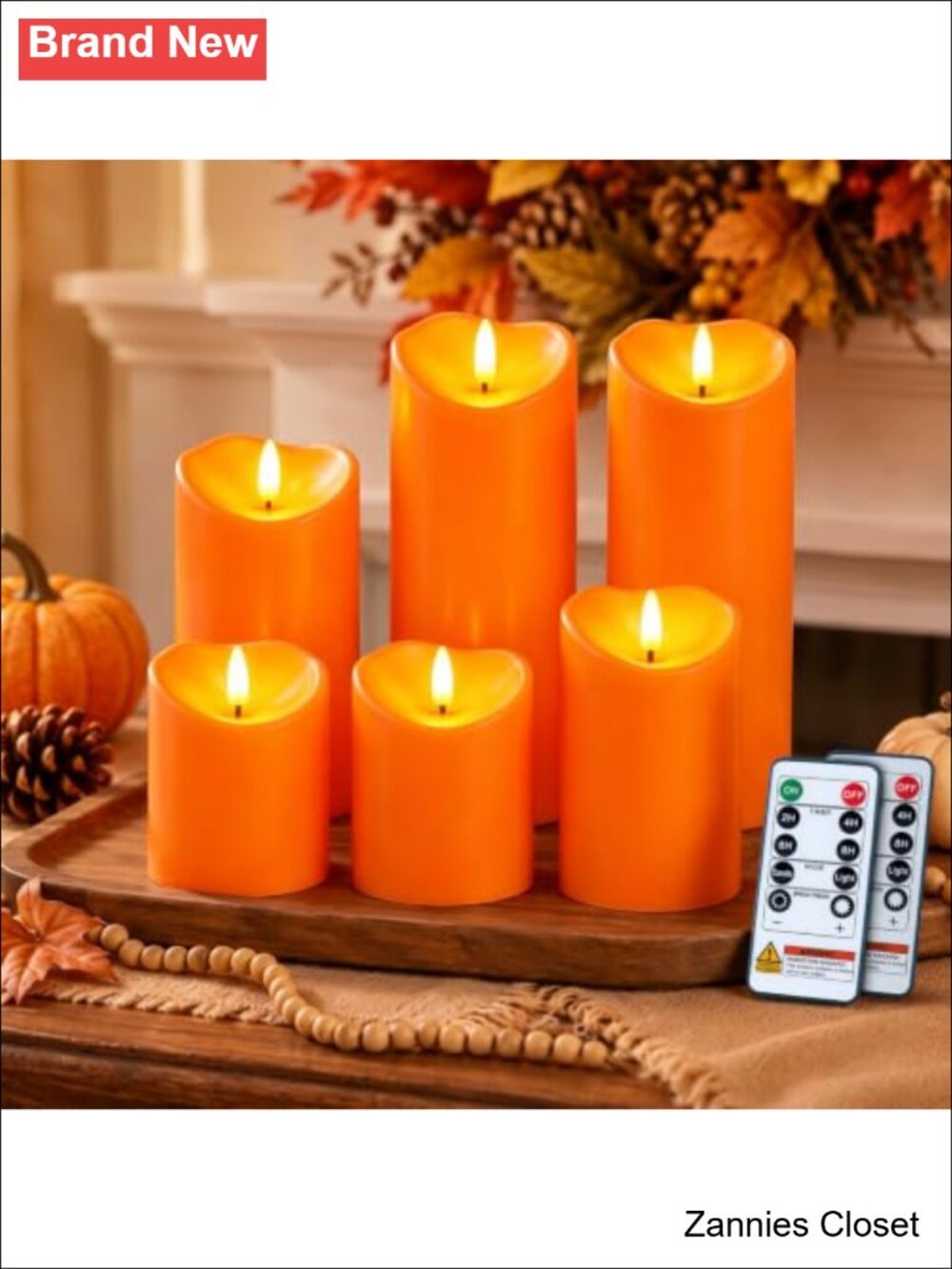 👻 Homemory Waterproof LED Flameless Pillar Candles Set of 6 Remote Timer
